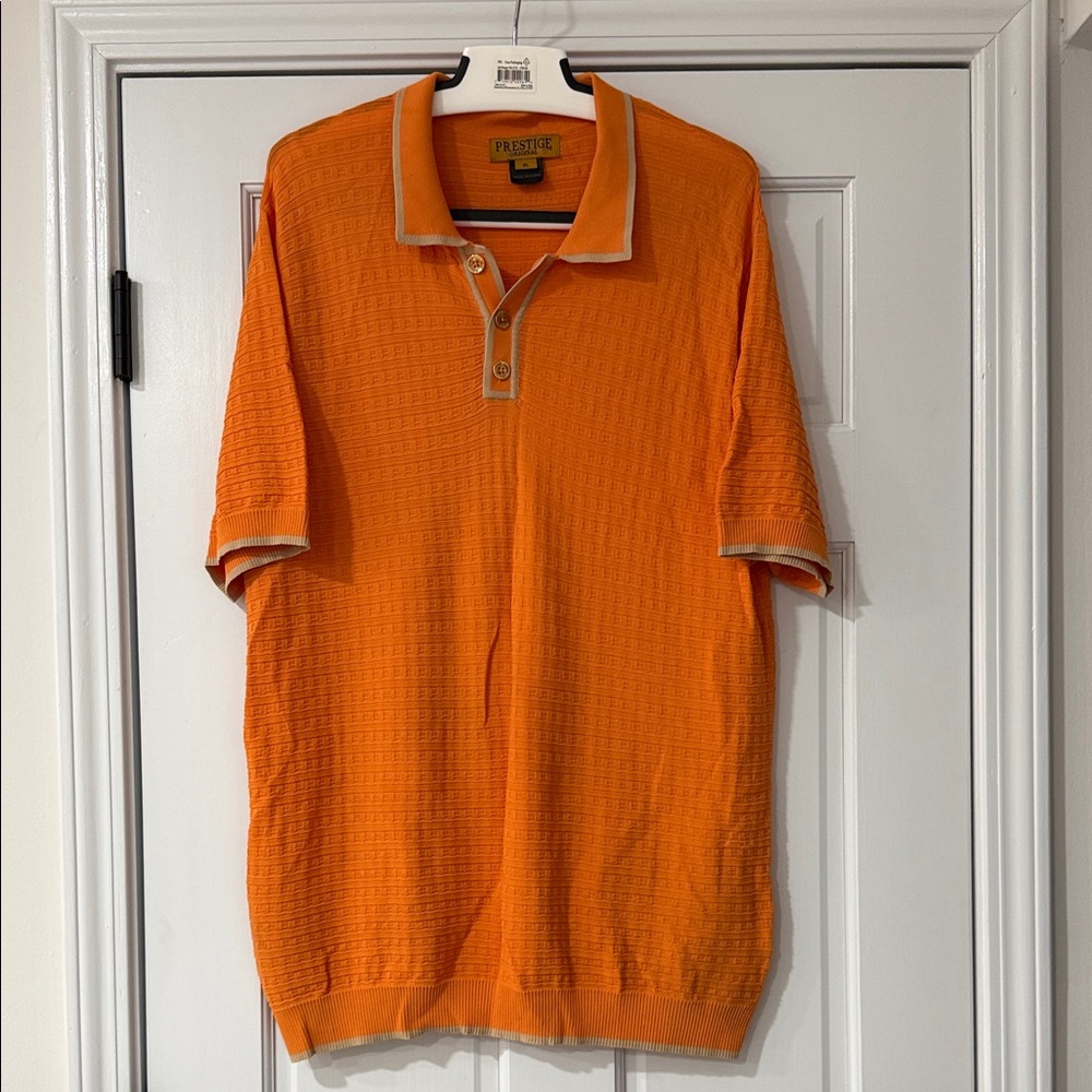 Prestige Original Men's Waffle Knit Short Sleeve Polo Size XL